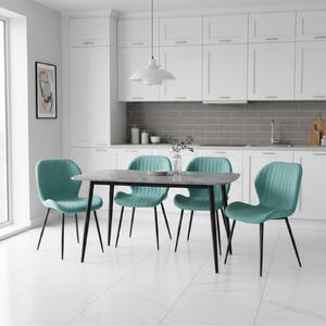 Set Masă fixă Atlas Marble Gri cu 4 Scaune Opal Verde Fistic