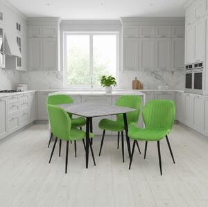 Set Masă fixă Atlas Marble Gri cu 4 Scaune Opal Olive