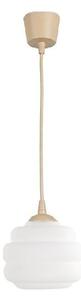 Brilagi - Pendul LED pe cablu RETRO GLASS 1xE27/60W/230V diam. 20 cm bej/alb
