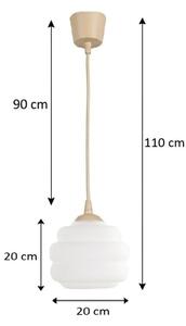 Brilagi - Pendul LED pe cablu RETRO GLASS 1xE27/60W/230V diam. 20 cm bej/alb