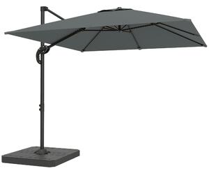 Outsunny Umbrelă de grădină suspendată, 2,4x2,4m, gri | Aosom Romania