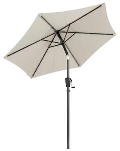 Outsunny Umbrelă de Grădină Inclinabilă 2x2 m cu 6 Spițe și Manivelă, din Metal și Poliester Gri Deschis | Aosom Romania
