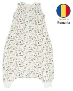 Sac de dormit cu picioare din bumbac flausat 5-7 ani Kidizi Safari, 1 tog