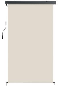 Outsunny Copertină Rulabilă de Exterior Anti-UV cu Carcasă din Aluminiu și Manivelă, Copertină de Soare din Poliester, 250x160 cm, Alb Crem | Aosom Romania