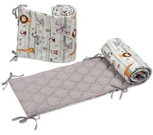 Set 2 aparatori laterale matlasate patut 120x60 cm Kidizi Safari Deluxe – protectie laterala completa, inaltime 35 cm