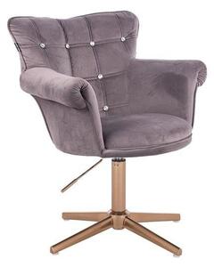 HR804CCROSS scaun Catifea Grafit cu Bază Aurie