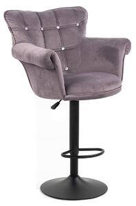 HR804CW scaun Catifea Grafit cu Bază Neagră