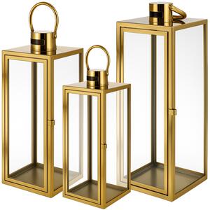Felinar decorativ auriu Ruhhy 26476 – Set de 3 bucăți