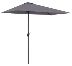 Outsunny Copertină de Perete Semicirculară Gri, cu Manivelă, Design Spațiu-Eficient pentru Terasă și Grădină, Φ270x245cm | Aosom Romania