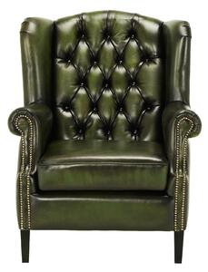 Fotoliu din piele Chesterfield Hemingway Moss Vintage MossGreen