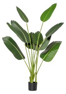 HOMCOM Bananier Artificial 160 cm cu Ghiveci și 10 Frunze Realiste, Plantă Artificială Tropicală pentru Decorațiuni Interioare și Exterioare, Verde | Aosom Romania