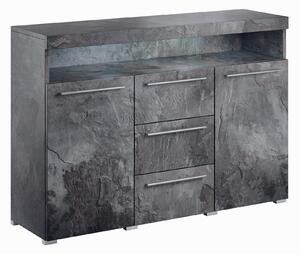 Comodă Torvire 110Beton închis la culoare, Cu sertare și uși, 92x132x39cm