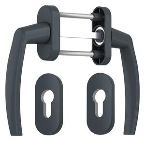 Maner usa de balcon simetrica Victory cu rozeta pentru cilindru culoare antracit RAL 7016
