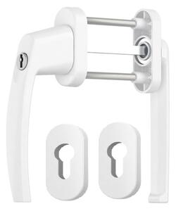 Maner usa de balcon asimetrica Victory cu cheie si rozeta culoare alb RAL 9016