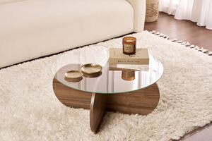 Măsuţă de cafea, Hanah Home, Culoare: Nuc Transparent