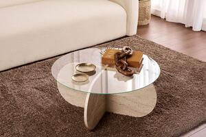 Măsuţă de cafea, Hanah Home, Culoare: Travertin Transparent