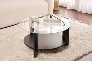 Măsuţă de cafea, Hanah Home, Culoare: Negru de lemn Transparent
