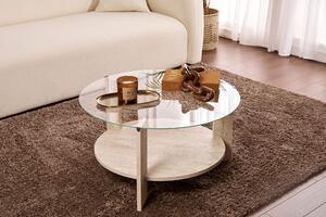 Măsuţă de cafea, Hanah Home, Culoare: Travertin Transparent