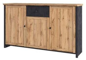 Comoda NICOLE, stejar wotan/gri antracit, PAL laminat, 157x42x93 cm