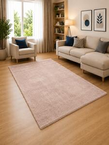 Covor Belgian Sky din Microfibra, Lavabil, Fir moale, Roz Pudra