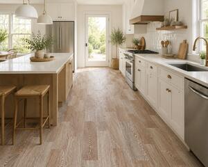 Linoleum PVC, Country Light Confort, Maro Deschis, Latime 2.5 m, Imitatie Parchet, Suport Pasla