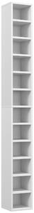 HOMCOM Raft Bibliotecă pentru CD-uri cu 12 rafturi, din MDF și panou aglomerat, 21x20x175 cm, Alb | Aosom Romania