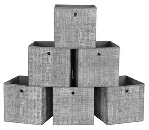 Cutii de depozitare GARY 6 buc, 30x30x30cm, gri SongmicsHome