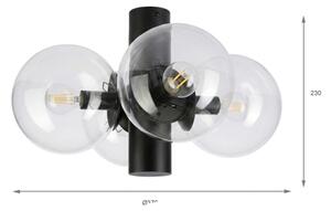 Plafonieră SFERIO 4xE14/5W/230V negru/transparent
