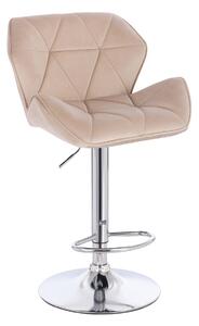 HR111W Scaun Latte Velur Bază Cromata