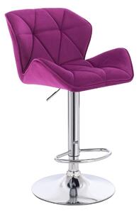 HR111W Scaun Fucsia Velur Bază Cromata