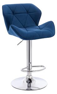 HR111W Scaun Bleumarin Velur Bază Cromata