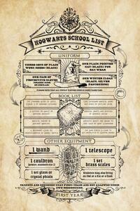 Poster de artă Harry Potter - Hogwarts School List