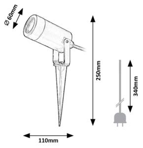 Rabalux 7814 - Corp de iluminat exterior KROBIA 1xGU10/4W/230V IP65