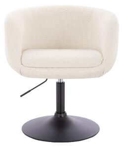 HR333N Scaun Boucle Crem cu Bază Neagră