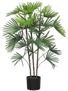 HOMCOM Plantă artificială de 90 cm din plastic verde cu ghiveci de Ø16.5x13.5 cm | Aosom Romania