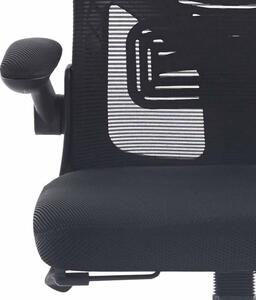 Scaun de birou ergonomic cu cotiera rabatabila, negru