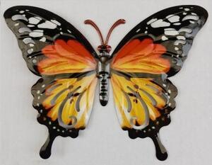 Deco perete fluture galben h17 cm