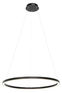 Lampă suspendată inteligentă neagră 80 cm cu LED și RGBW - Girello