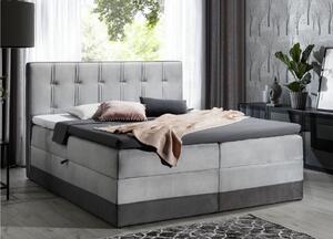 Pat boxspring tapitat MARYLIN + topper, 140x200, monolit 84/monolit 92 - RESIGILAT Nr. 64