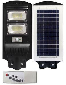 Lampa stradala, panou solar amorf, LED 100W, lumina 6000K, 2000lm, senzor miscare, telecomanda IR, IP65
