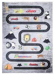 Covor pentru copii cu motive de drumuri, mașini și animale Lăţime: 80 cm | Lungime: 150 cm