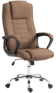 Vinsetto Scaun de Birou Ergonomic Inclinabil și Rotativ în Țesătură cu Aspect de In cu Tetieră, Maro | Aosom Romania