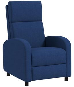 HOMCOM Fotoliu Relax Reclinabil Manual 160° cu Suport pentru Picioare, Fotoliu Reclinabil Tapițat Ergonomic din Material Textil Tip In pentru Dormitor, Birou, Sufragerie, Albastru | Aosom Romania