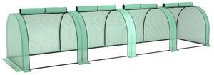 Outsunny Seră Portabilă Tip Tunel 4x1x0.8 m cu 4 Uși cu Fermoar, Acoperire PVC Rezistentă la Apă/UV | Aosom Romania