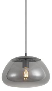 Lampă suspendată retro Gunmetal cu sticlă fumurie - Giselle