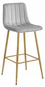 Scaun de bar POZZA VELVET, gri deschis