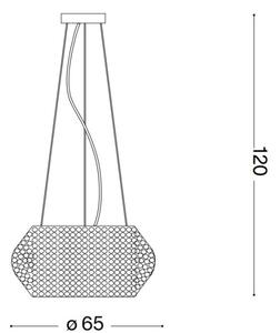 Ideal Lux - Lustra LED cu cristale pe cablu PASHA 14xE14/40W/230V, diam. 65 cm, crom