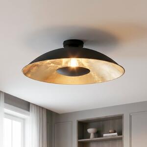 Lindby Emilienne plafonieră, negru / auriu, metal, Ø 60 cm, reglabil, Negru, Camera de zi / sufragerie, Metal, Modern