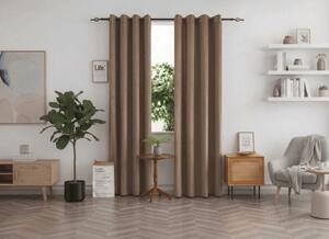 Perdea opaca DUNES VELVET 140x250 cm, bej-maro Agatat: Inele metalice