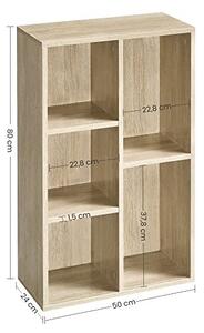 Biblioteca, Vasagle, Natural, 80x50x24 cm